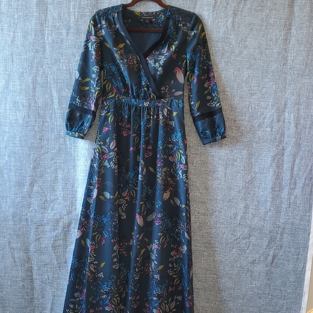 Banana Republic Long Sleeve V-Neck Maxi Dress 0